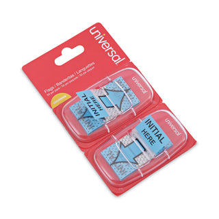 Universal® Deluxe Message Arrow Flags, "Initial Here", Blue, 100/Pack (UNV99009)