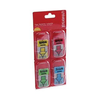 Universal® Deluxe Message Arrow Flags, "Sign Here", Assorted Colors, 120/Pack (UNV99010)