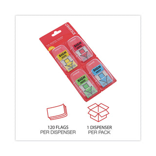 Universal® Deluxe Message Arrow Flags, "Sign Here", Assorted Colors, 120/Pack (UNV99010)