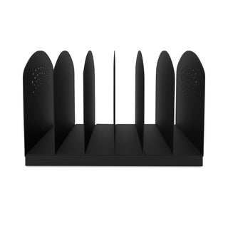 Safco® Steel Vertical-Rack Desktop Sorter, 6 Sections, Letter Size Files, 12.25" x 11.25" x 8", Black, Ships in 1-3 Business Days (SAF3155BL)