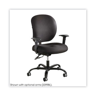 Safco® Alday Intensive-Use Chair, Supports up to 500 lbs., Black Seat/Black Back, Black Base (SAF3391BL)