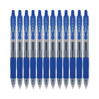 Pilot® G2 Premium Retractable Gel Pen, 0.7mm, Blue Ink, Smoke Barrel, Dozen (PIL31021)