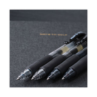 Pilot® G2 Premium Retractable Gel Pen, 0.7mm, Black Ink, Smoke Barrel, Dozen (PIL31020)