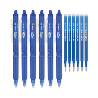 Pilot® FriXion Clicker Erasable Retractable Gel Pen, Fine 0.7mm, Blue Ink, Blue Barrel (PIL31451)