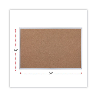 Universal® Cork Bulletin Board, 36 x 24, Natural Surface, Aluminum Frame (UNV43613)
