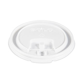 SOLO® Lift Back and Lock Tab Cup Lids, for 8oz Cups, White, 100/Sleeve, 10 Sleeves/CT (SLOLB3081)