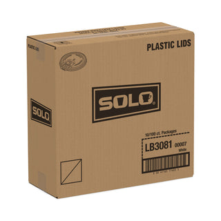 SOLO® Lift Back and Lock Tab Cup Lids, for 8oz Cups, White, 100/Sleeve, 10 Sleeves/CT (SLOLB3081)