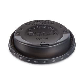 SOLO® The Gourmet Lid Hot Cup Lids for Trophy Plus, Fits 12 oz to 20 oz Cups, Plastic, Black, 125 Lids/Sleeve, 12 Sleeves/Carton (SCCLGXBK2)