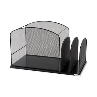 Safco® Steel Mesh Desktop Hanging File, Three Sections, 19 3/8 x 11 3/8 x 11 1/4, Black (SAF3259BL)