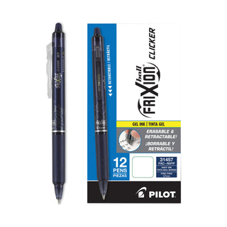 Pilot® FriXion Clicker Erasable Retractable Gel Pen, Fine 0.7mm, Navy Ink, Navy Barrel (PIL31457EA)