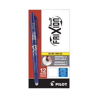 Pilot® FriXion Ball Erasable Stick Gel Pen, Fine 0.7mm, Blue Ink, Blue Barrel (PIL31551)