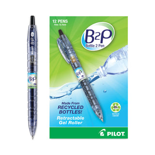 Pilot® B2P Bottle-2-Pen Recycled Retractable Gel Pen, 0.7mm, Black Ink, Translucent Blue Barrel (PIL31600)