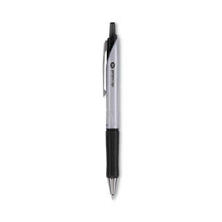 Pilot® Acroball Pro Retractable Ballpoint Pen, 1mm, Black Ink, Silver Barrel, Dozen (PIL31910DZ)