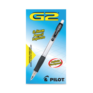 Pilot® G2 Mechanical Pencil, 0.7 mm, HB (#2.5), Black Lead, Clear/Black Accents Barrel, Dozen (PIL51015)