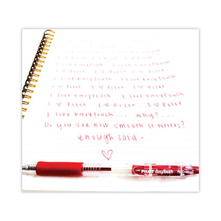 Pilot® EasyTouch Retractable Ballpoint Pen, Medium 1mm, Red Ink, Clear Barrel, Dozen (PIL32222)
