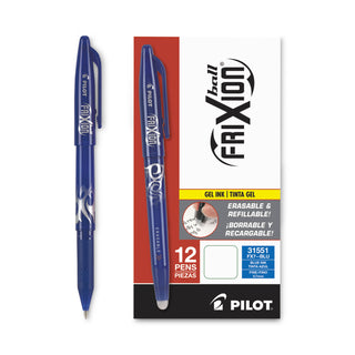 Pilot® FriXion Ball Erasable Stick Gel Pen, Fine 0.7mm, Blue Ink, Blue Barrel (PIL31551)