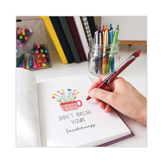 Pilot® Precise V5RT Retractable Roller Ball Pen, Extra-Fine 0.5mm, Red Ink, Red Barrel (PIL26064DZ)
