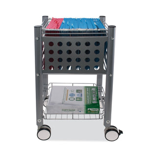 Vertiflex® Sidekick File Cart, One-Shelf, 13.75w x 15.5d x 26.25h, Matte Gray (VRTVF52002)