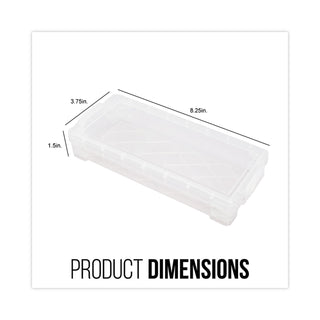 Advantus Super Stacker Pencil Box, Clear, 8 1/4 x 3 3/4 x 1 1/2 (AVT40309)