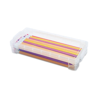 Advantus Super Stacker Pencil Box, Clear, 8 1/4 x 3 3/4 x 1 1/2 (AVT40309)
