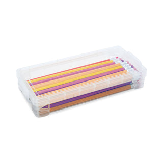 Advantus Super Stacker Pencil Box, Clear, 8 1/4 x 3 3/4 x 1 1/2 (AVT40309)
