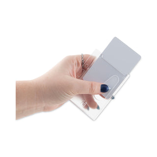 Advantus Frosted Rigid Badge Holder, 3.68 x 2.75, Clear, Horizontal, 25/Box (AVT76075)