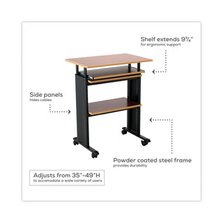 Safco® Adjustable Height Stand-Up Workstation, 29.5w x 22d x 49h, Cherry/Black (SAF1929CY)