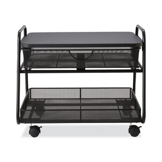 Safco® Onyx Under Desk Machine Stand, 2 Shelves, 21w x 16d x 17.5h, Black, 100-lb Capacity (SAF5208BL)