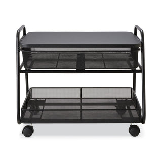 Safco® Onyx Under Desk Machine Stand, 2 Shelves, 21w x 16d x 17.5h, Black, 100-lb Capacity (SAF5208BL)