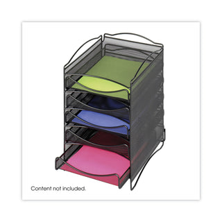 Safco® Onyx Stackable Literature Organizer, Five-Drawer, Black (SAF9432BL)