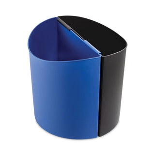 Safco® Desk-Side Recycling Receptacle, 7 gal, Black/Blue (SAF9928BB)