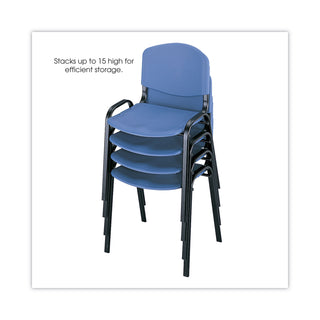 Safco® Stacking Chair, Blue Seat/Blue Back, Black Base, 4/Carton (SAF4185BU) (SAF4185BU)