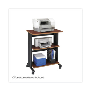 Safco® Muv Mobile Machine Cart, Three-Shelf, 29.5w x 20d x 35h, Cherry/Black (SAF1881CY)