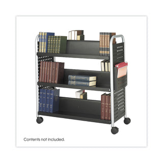 Safco® Scoot Book Cart, Six-Shelf, 41.25w x 17.75d x 41.25h, Black (SAF5335BL)