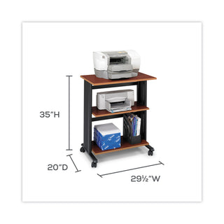 Safco® Muv Mobile Machine Cart, Three-Shelf, 29.5w x 20d x 35h, Cherry/Black (SAF1881CY)