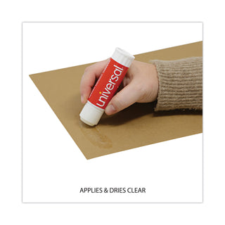 Universal® Glue Stick, 1.3 oz, Applies and Dries Clear, 12/Pack (UNV76752)