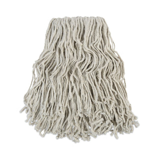 Boardwalk® Banded Cotton Mop Head, #24, White, 12/Carton (CM02024SBW)