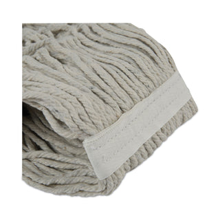 Boardwalk® Banded Cotton Mop Head, #24, White, 12/Carton (CM02024SBW)