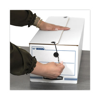 Bankers Box® LIBERTY Check and Form Boxes, 9.75" x 23.75" x 6.25", White/Blue, 12/Carton (FEL00022)