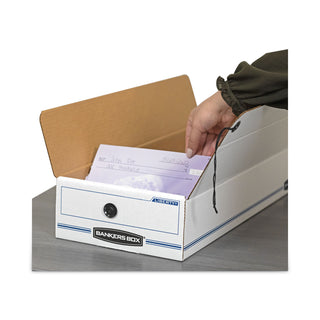 Bankers Box® LIBERTY Check and Form Boxes, 9.25" x 15" x 4.25", White/Blue, 12/Carton (FEL00009)