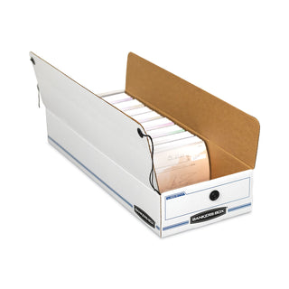 Bankers Box® LIBERTY Check and Form Boxes, 11" x 24" x 5", White/Blue, 12/Carton (FEL00005)