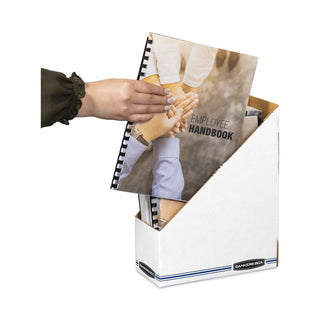 Bankers Box® Stor/File Corrugated Magazine File, 4 x 9.25 x 11.75, White, 12/Carton (FEL10723)