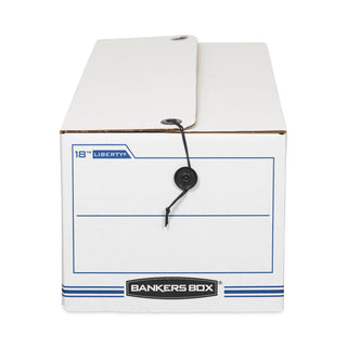 Bankers Box® LIBERTY Check and Form Boxes, 9.75" x 23.75" x 6.25", White/Blue, 12/Carton (FEL00022)