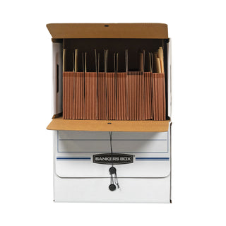 Bankers Box® SIDE-TAB Storage Boxes, Letter Files, White/Blue, 12/Carton (FEL00061)