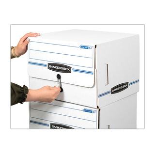 Bankers Box® SIDE-TAB Storage Boxes, Letter Files, White/Blue, 12/Carton (FEL00061)