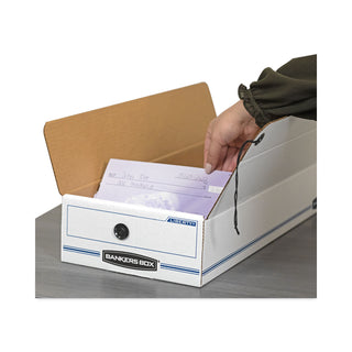 Bankers Box® LIBERTY Check and Form Boxes, 6.25" x 24" x 4.5", White/Blue, 12/Carton (FEL00003)