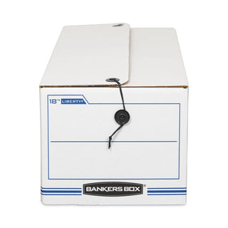 Bankers Box® LIBERTY Check and Form Boxes, 9" x 24.25" x 7.5", White/Blue, 12/Carton (FEL00018)