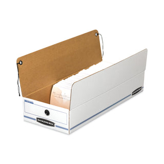 Bankers Box® LIBERTY Check and Form Boxes, 6.25" x 24" x 4.5", White/Blue, 12/Carton (FEL00003)
