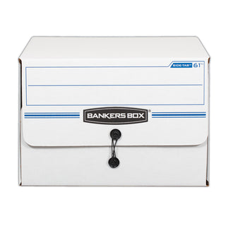 Bankers Box® SIDE-TAB Storage Boxes, Letter Files, White/Blue, 12/Carton (FEL00061)