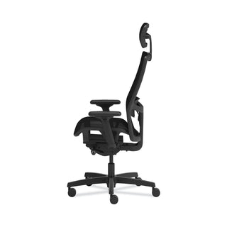 HON® Ignition 2.0 4-Way Stretch Mesh Back and Seat Task Chair, Supports Up to 300 lb, 17" to 21" Seat, Black Seat, Black Base (HONI2MSKY2IMTHR)